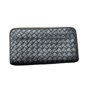 Bottega Veneta Black and Gold Leather Wallet